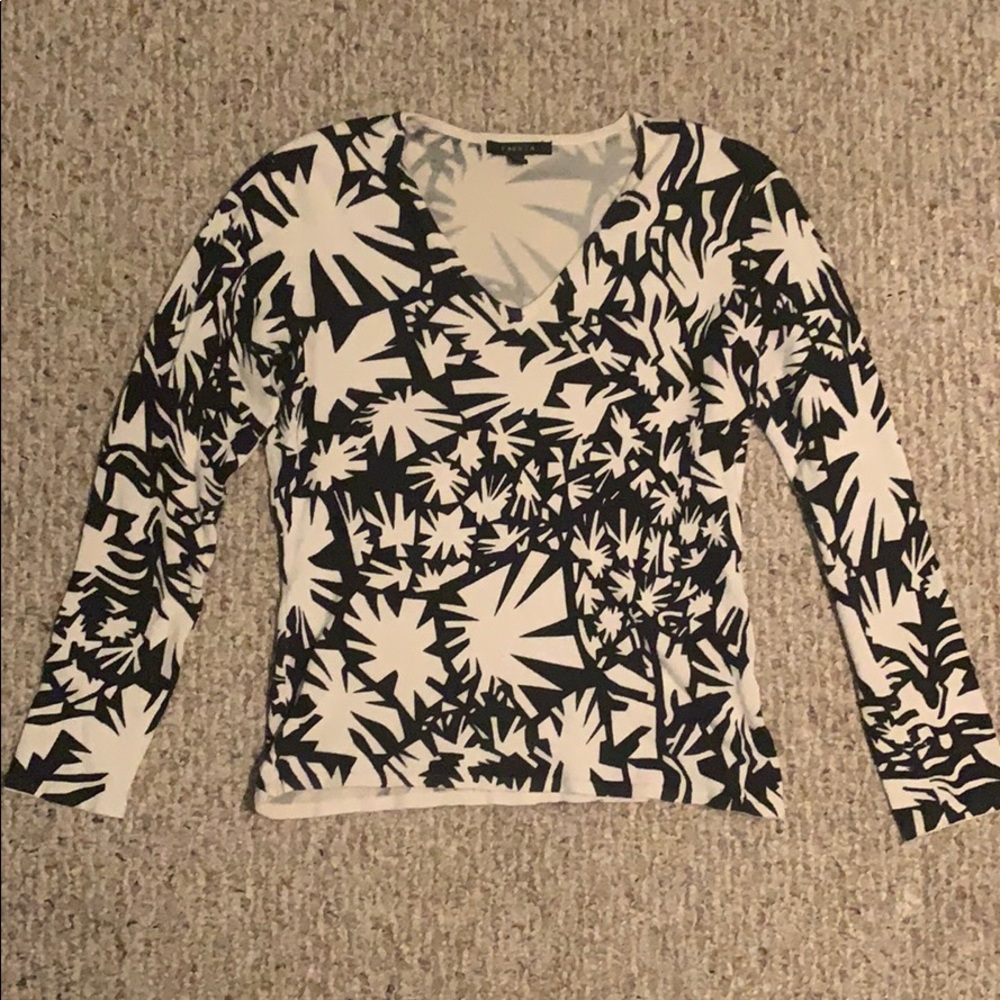 Black and white patterned sweater